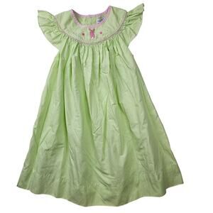 Toddler Girls 4T Easter Dress Pink Bunny Gingham Bishop Style Petit Pomme